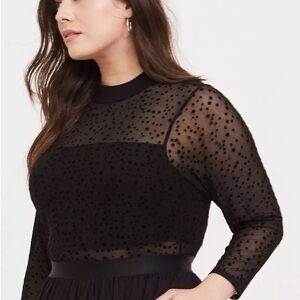 Black Sheer Star Pattern Dress